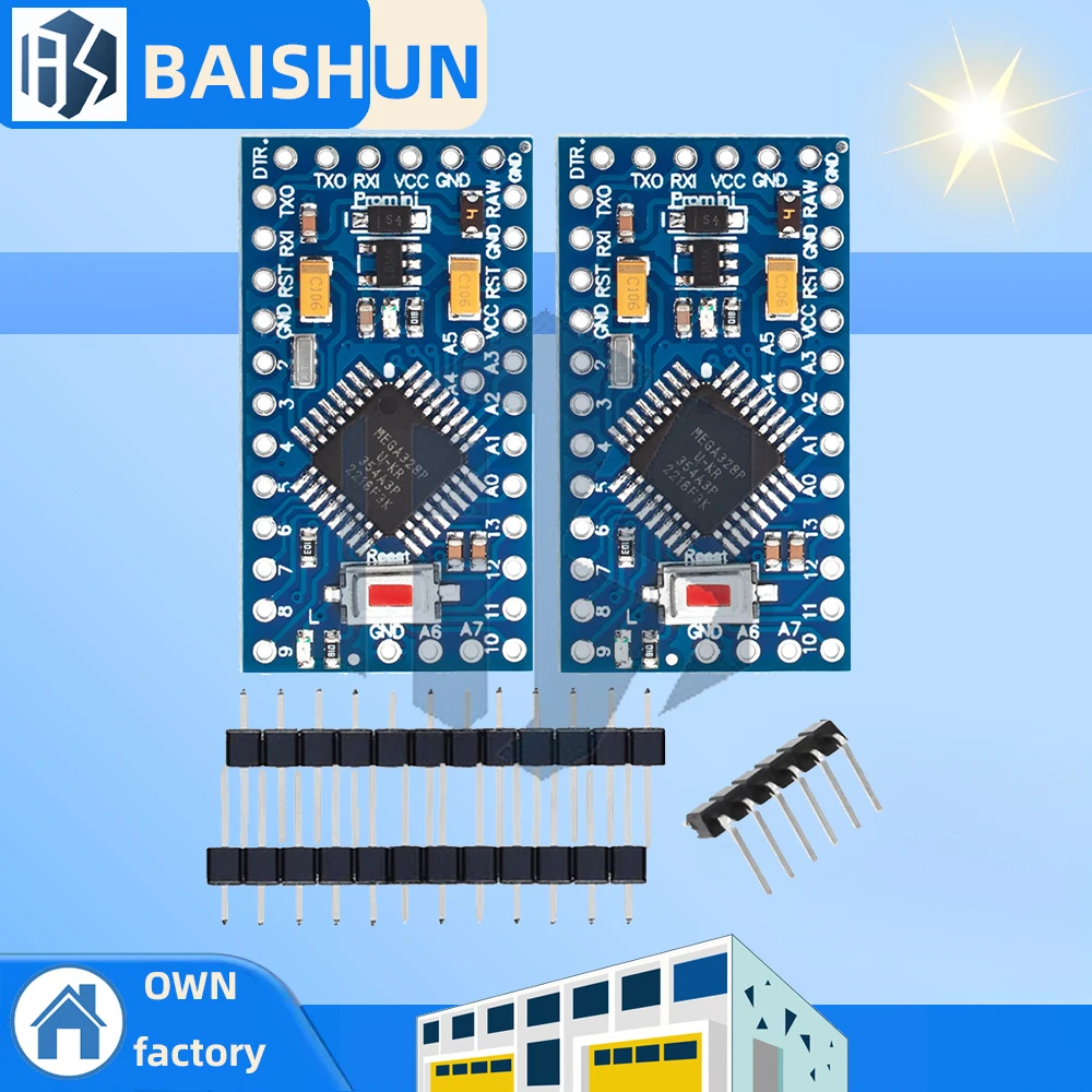 Pro Mini ATMEGA328P Development Board - 5V/16MHz or 3.3V/8MHz with Bootloader, Compatible with Arduino