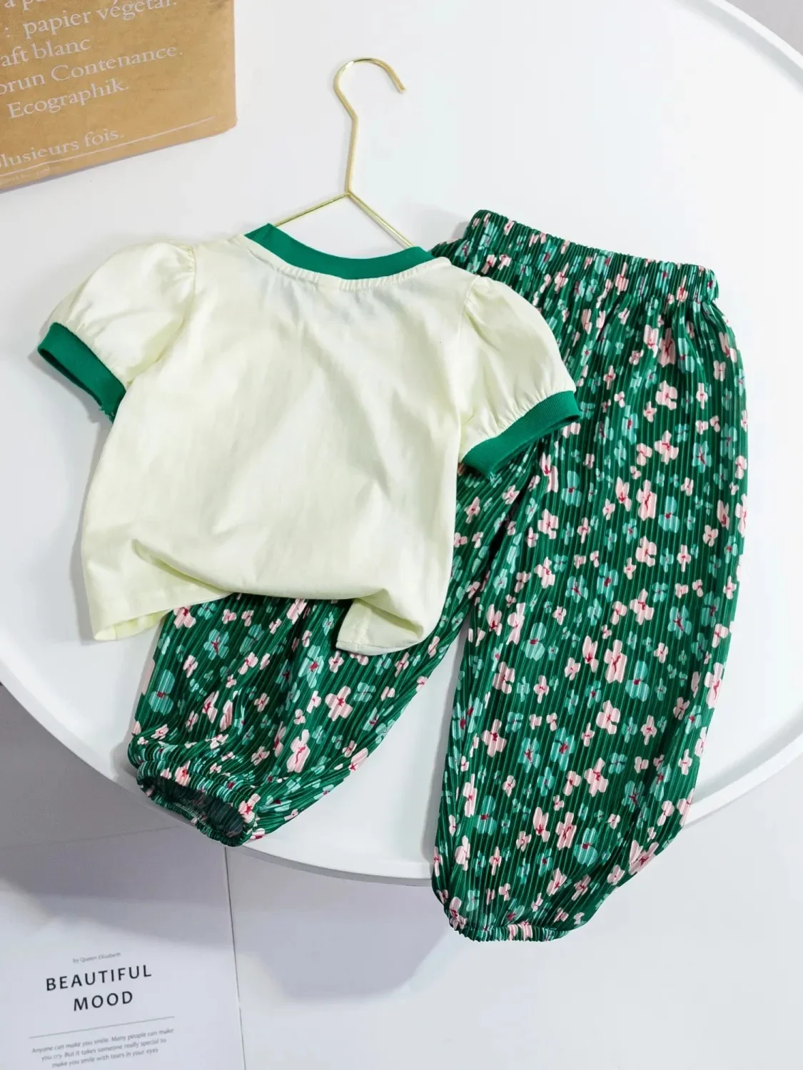 Fashion Children Girl Sets Summer New Kids Solid Casual Lace Sportswear Shorts Sleeved Tops+Shorts 2Pcs Sets Kids Girl Suit image 3