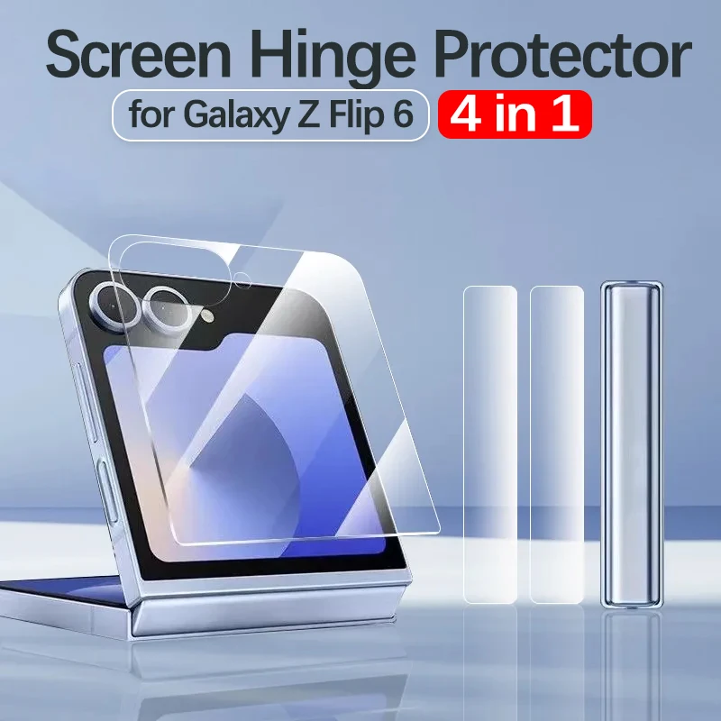 Screen Protector Glass For Samsung Galaxy Z Flip 6 5G Outer Screen Protective Tempered Glass with Hinge Sticker Hydrogel Film