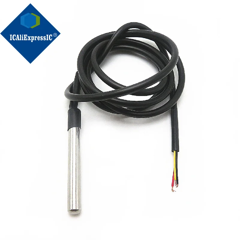 1piece Stainless steel package Waterproof DS18B20 temperature probe Temperature sensor 18B20 (1 meter long)