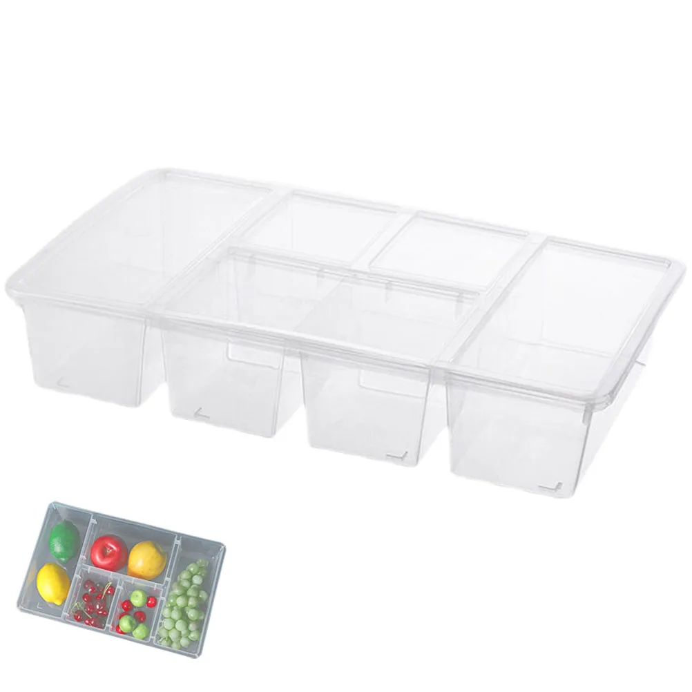 

Transparent Square Storage Box Lid 37.8x24.3x7.4cm PP Material Fridge Vegetable ganizer Kitchen Containers Fruit Meat Bread Nuts