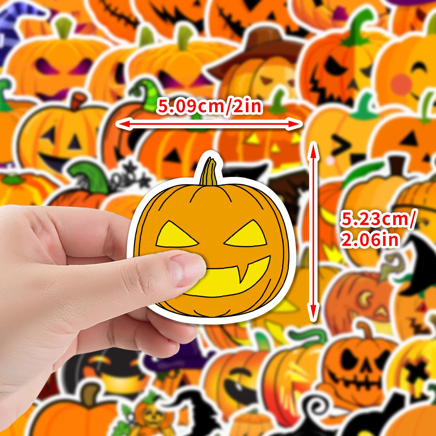 

10/50PCS Halloween Pumpkin Lanterns Graffiti Stickers Creative Cartoon Decal Notebook Phone Guitar Skateboard Waterproof Sticker