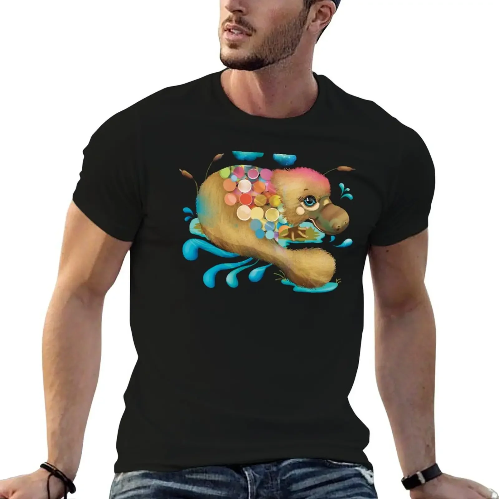 Spangled Platypus T-Shirt plus size tops quick-drying customs plain white t shirts men