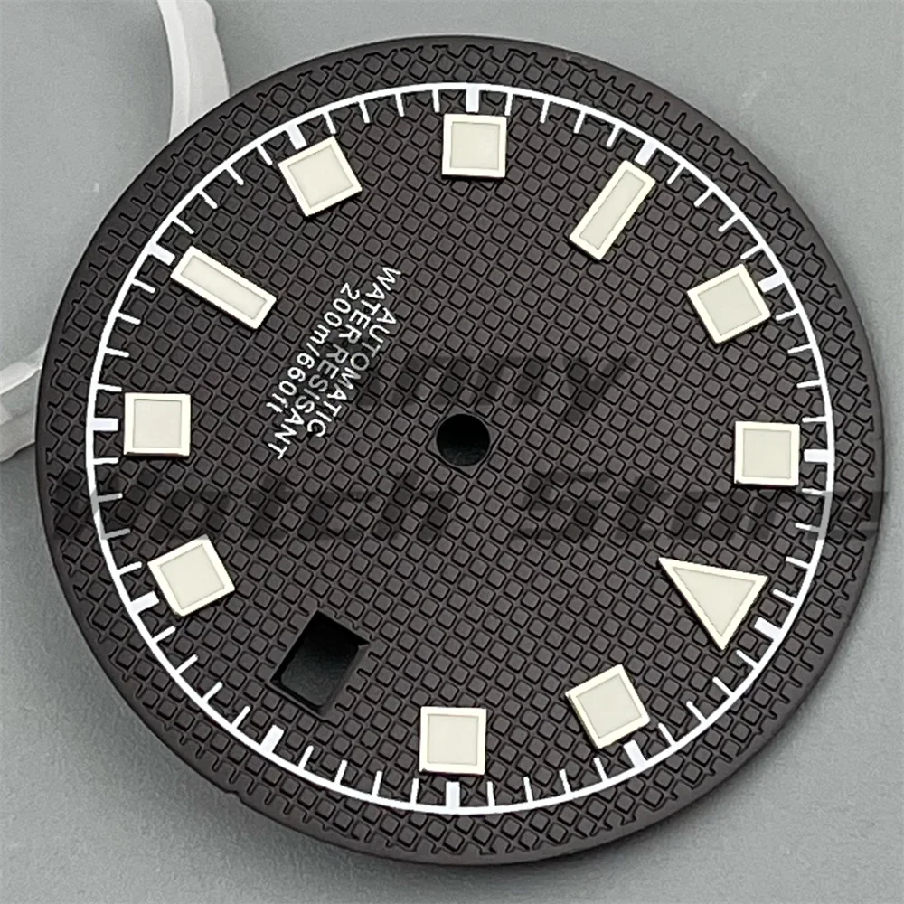 33.5mm NH35 Dial Watch Dial With Hands Set For NH35 Series Calendar Dial C3 Green Luminous Watch Parts Accessories