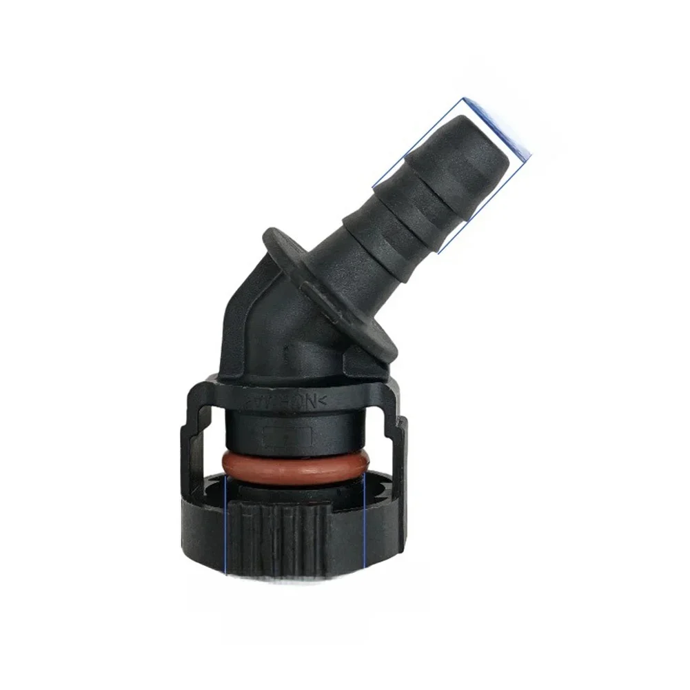 45 Degree For Exhaust Pipe Quick Connector Fittings For Automotive Plastic Female Coupler 2 Pack Compatible With 14.3mm Hose