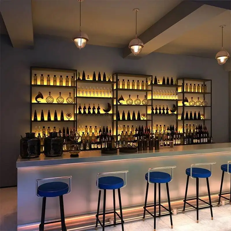 Clube montado na parede armários de vinho armazenamento de canto industrial comercial rack de vinho titular adega barzinho móveis do hotel