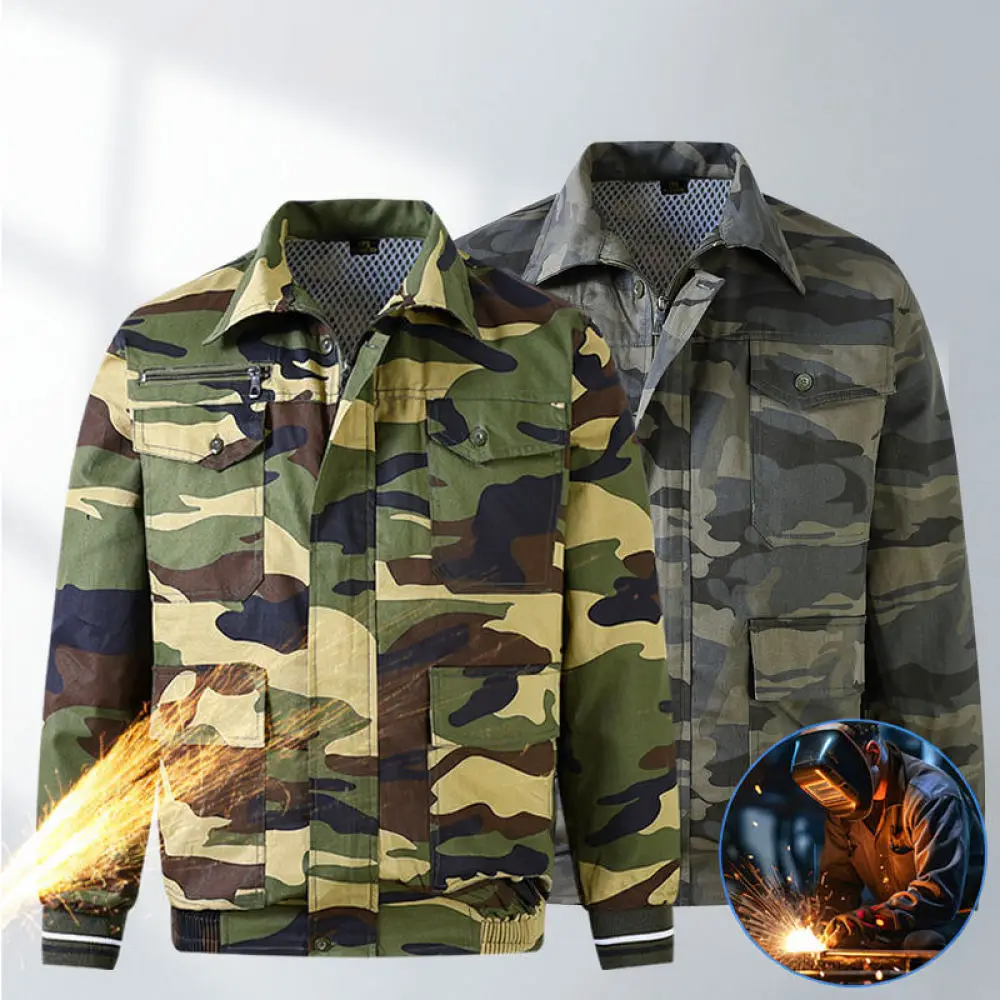Summer Air Conditioned Work Uniform Men Cotton Cooling Fan Jacket Outdoor Construction Welding Protective Clothing Gear