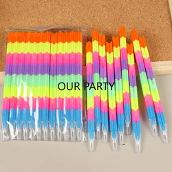 12 Uds. De lápices de bloques apilables de arcoíris, regalo de papelería para niños, recuerdos de fiesta de cumpleaños, premios de regreso a la escuela, bolsa de regalos de piñata