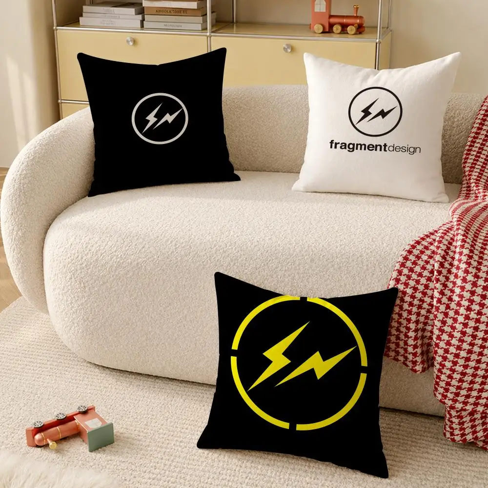 Lightning F-Fragment D-Design Cushion Cover Wrinkle-Resistant Short Plush Cushion Covers Breathable Machine-Washable