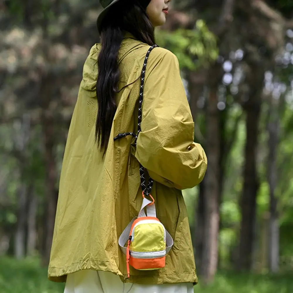 High Quality Colorful Mini Backpack Coin Purse Color-blocked Harajuku Mini Crossbody Bag Portable Casual Canvas Coin Bag Key Bag