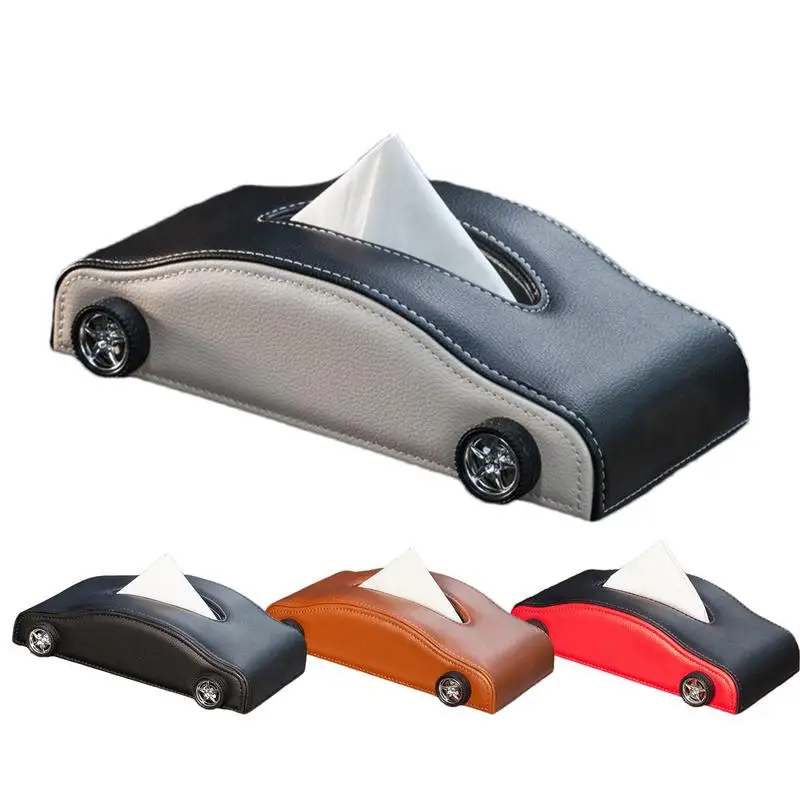 Car Shape Tissue Dispenser Anti-moisture Interior Tissue Holder Auto Decor HighTemperature Resistant