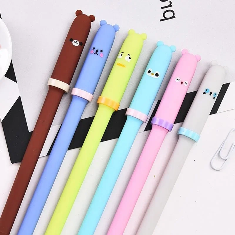 Creative Office Doughnut Polar Bear Gel Pens Erasable Pen Writing Supplies Back To School Kawaii Stationery Students Gift