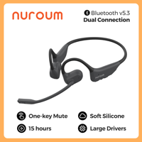 Nuroum OW20B Wireless Open Ear Headphones With Noise Cancelling Microphones For Office Work,Bluetooth 5.3 Multi-Point Connection