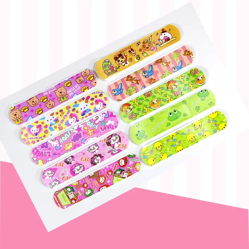 120pcs Cute Cartoon Medical Patch Waterproof Wound Adhesive Bandages Dustproof Breathable First Band Aid Adhesive for Kids