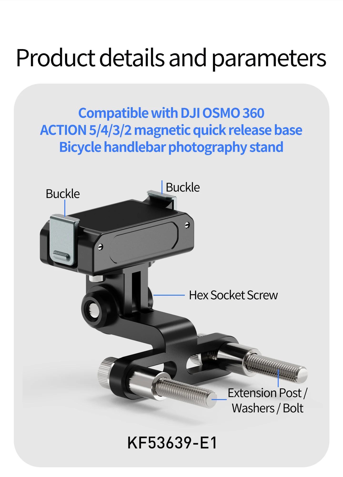 1/4 Schraube Fahrrad Vorbau Kamera Halterung Verstellbare Halterung für GoPro 13 DJI OSMO 360 Action Pocket3 Insta360 Fahrrad Lenker Ständer – Detail 33