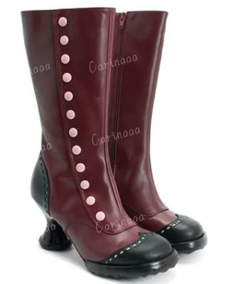 Bottes de chevalier en cuir PU pour hommes et femmes, Steampunk médiéval, chaussures de cosplay, GN Viking, fête de carnaval, hiver, 7.5 ate