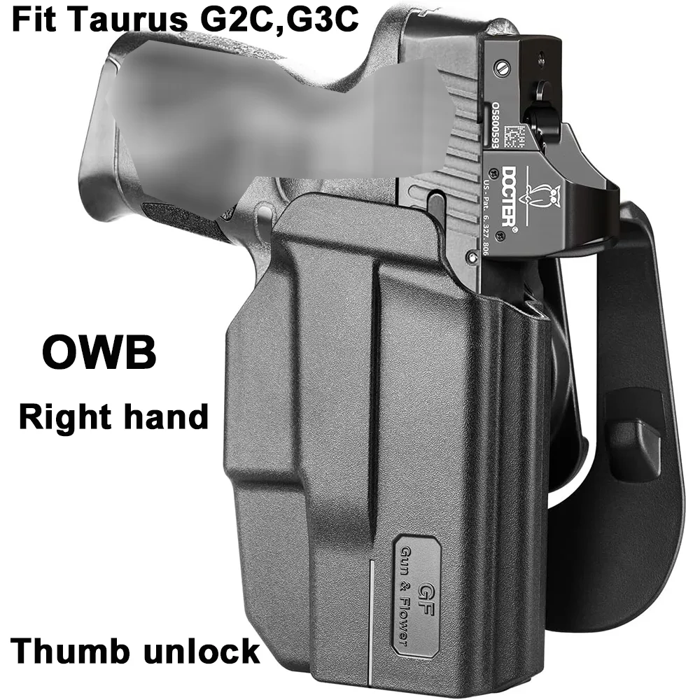 

Holster Fit for Taurus G2C/G3C, Millennium PT111/PT140 ,OWB Paddle Polymer Tactical Bags,Mounting Sight,Right Hand,Thumb Unlock