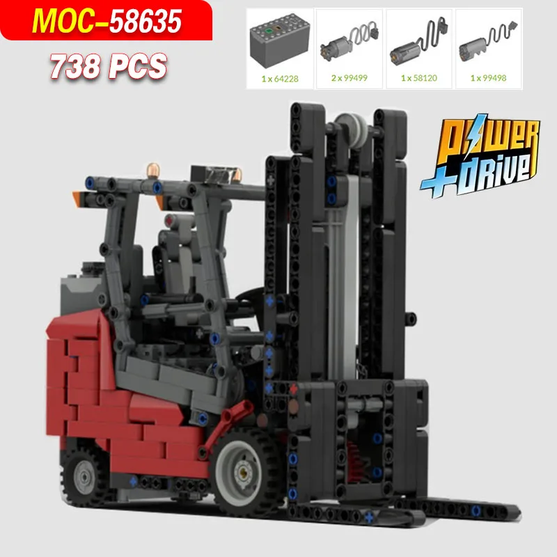 moc-58635-fl400-forklift-1-16-building-block-model-kit-738-parts-mechanical-engineering-general-system-construction-toys-gift