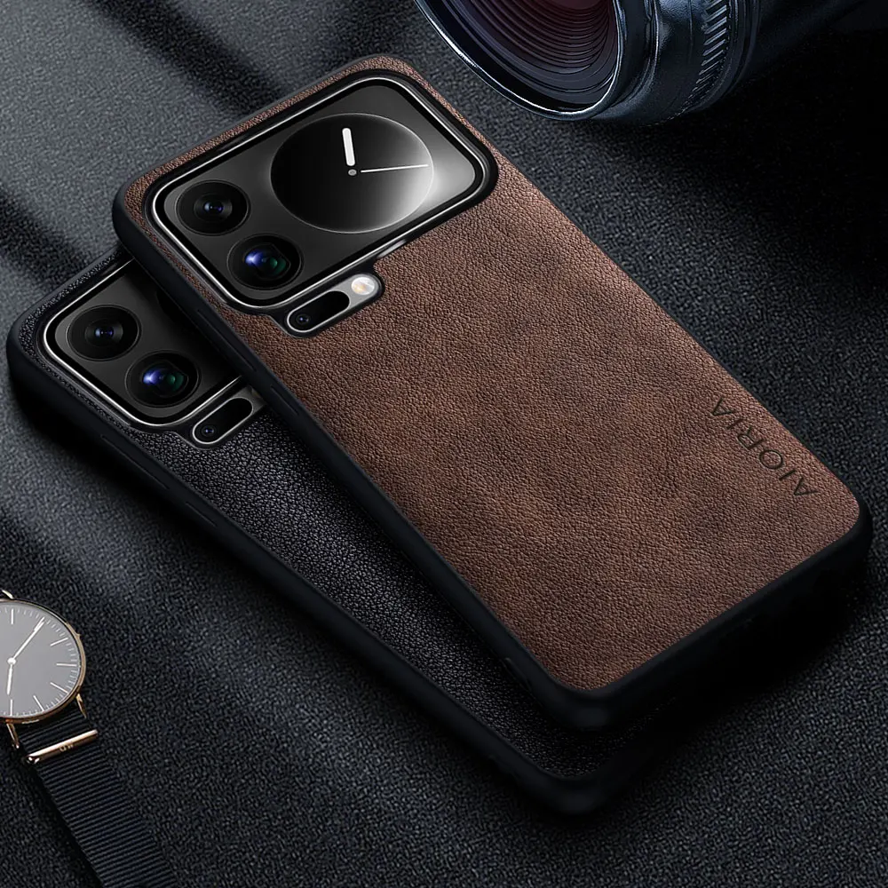 Premium-Leder-Handyhülle für Xiaomi 17 Pro Max Ultra Retro Business Einfarbige Xiaomi 17 Hülle