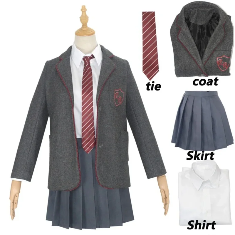 Movie Matilda Cosplay Costume Kids School Uniform Coat Skirt Tie Roald Dahl’s Matilda Clothing Halloween School Suits for Girls