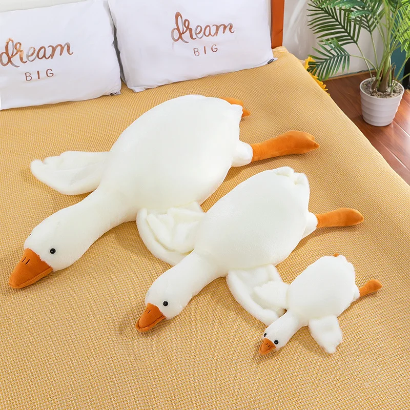 

Soften Goose Plush Toy Baby Hotel Pillow Rabbit Fur Large White Goose Nap Pillow Comforting Doll Stuffed Animal Plush Toy
