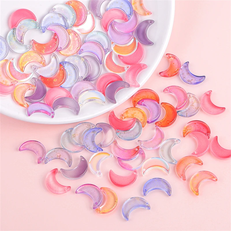 10 sztuk/partii 16x1 1mm kształt księżyca Rainbow kryształowe szklane koraliki urok dla naszyjnik bransoletka kolczyk DIY tworzenia biżuterii