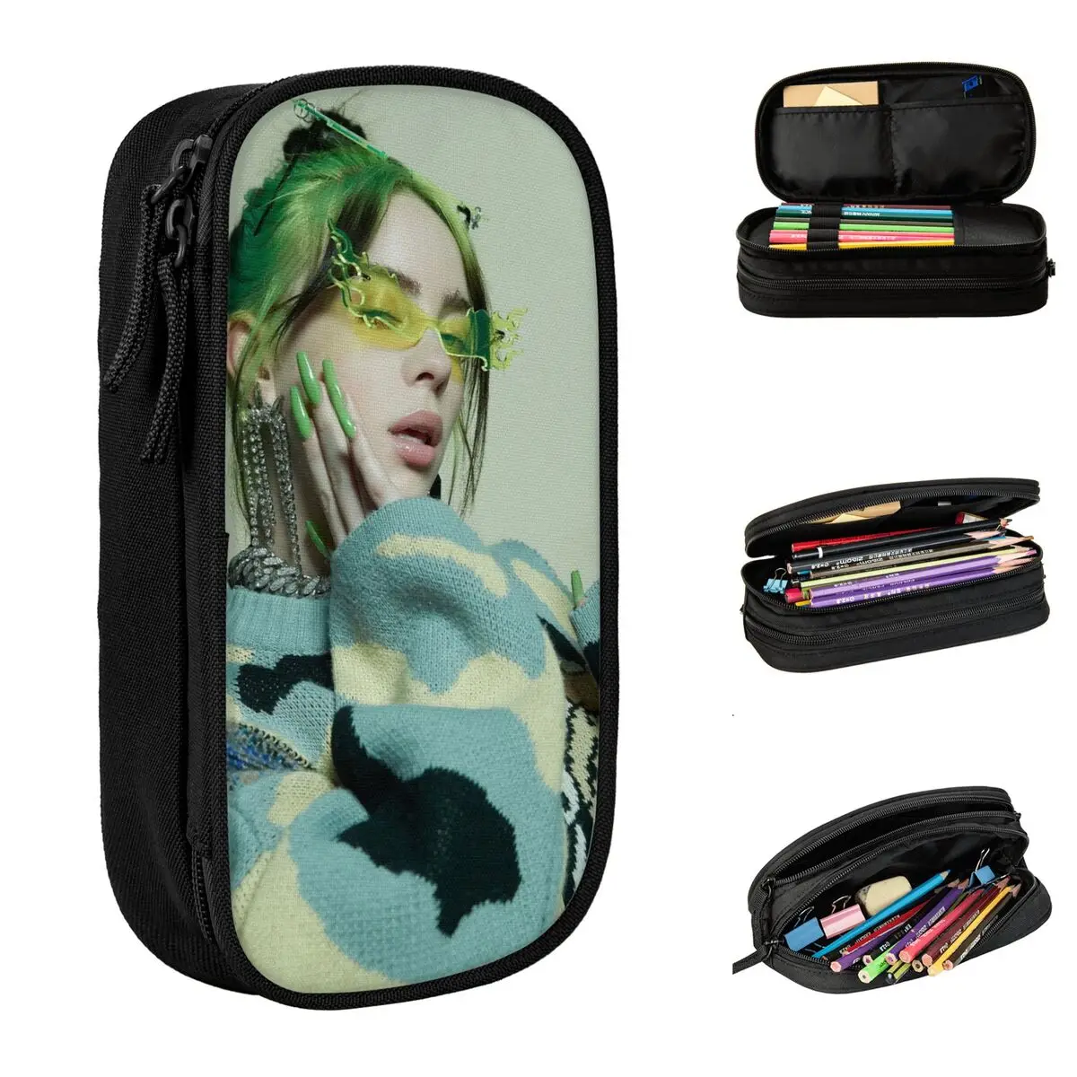 

Billied Singer Pencil Case Pen Bag Girl Boy Large Storage Students School Gift Pencilcases