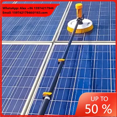 Single Head DC AC Solar Panel Cleaning Machine 3.5M 5.5M 7.5M Telescopic Pole Tool Water Feed PV Rotating Brush For Solar Panel