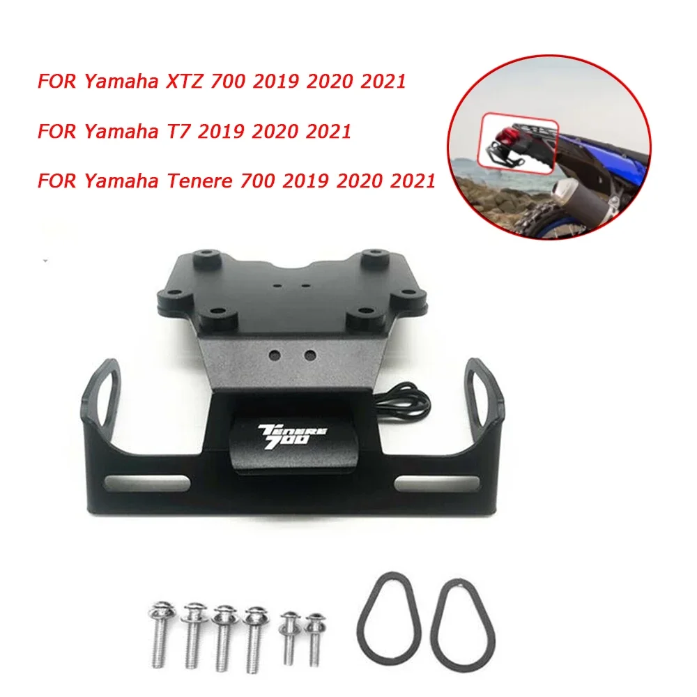 

For YAMAHA Tenere 700 XTZ700 T7 2019-2022 Motorcycle Tail Tidy Fender Eliminator LED Light License Vehicle Plate Holder Bracket