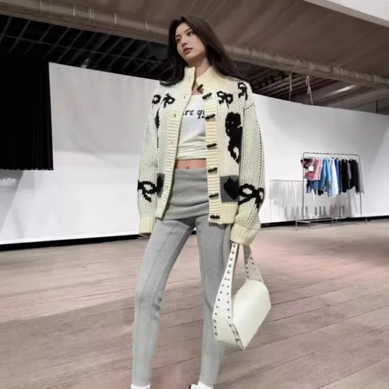 

Ladies' Knitted Woolen Open Cardigan Sweater Casual Sle Lazy Faion Spring New Arrival Comfortable Fit Regular Sve