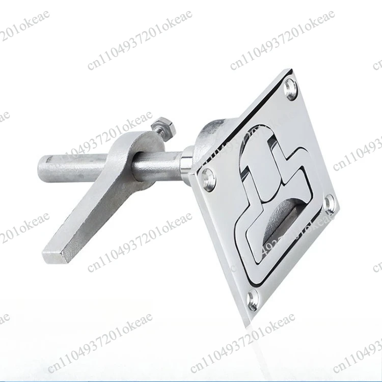 Square floor lock, marine deck storage pull ring lock, yacht and ship handle lock pull ring hardware accessories