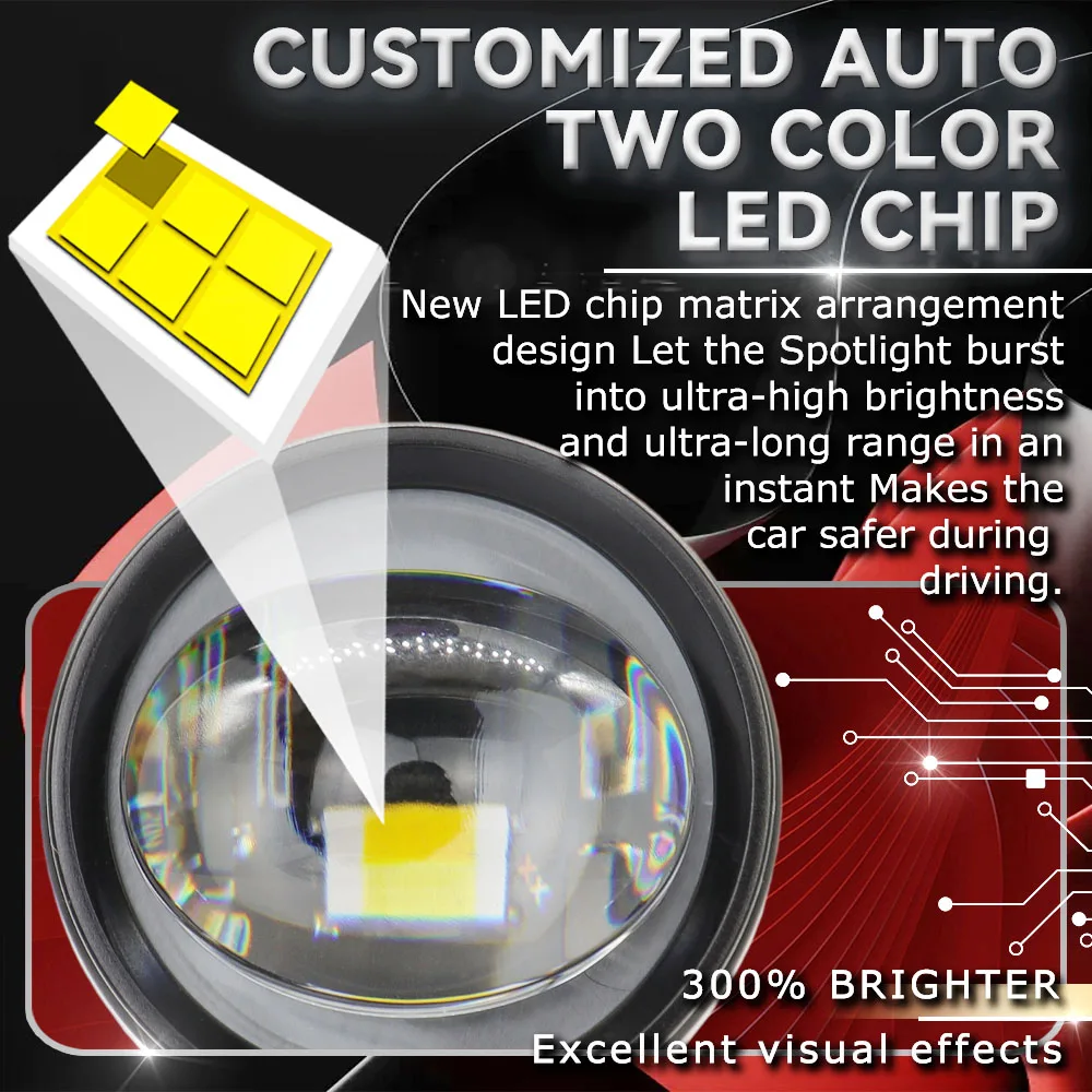 2 بوصة الدراجات النارية المصباح مساعد Led الأضواء أبيض أصفر دراجة نارية مصباح قيادة Led ضوء العمل للطرق الوعرة 4x4 سيارة Suv