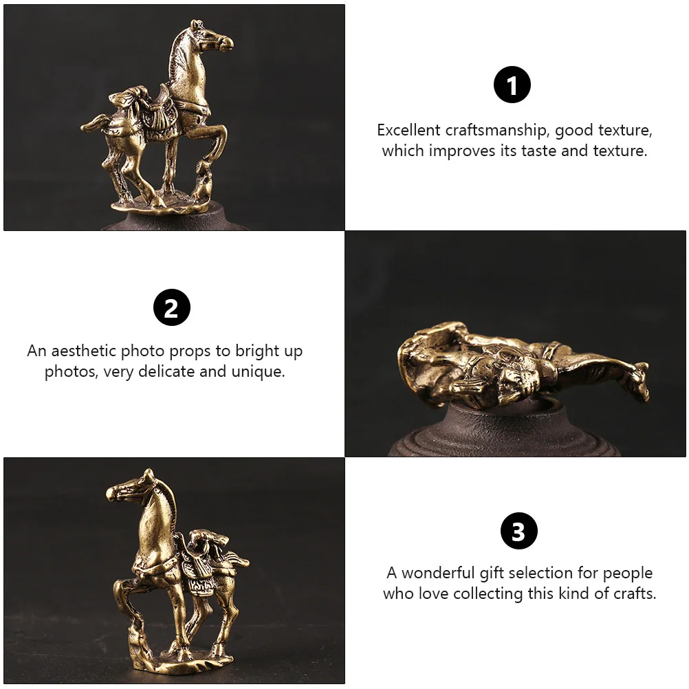 

Horse Decoration Brass Material Sturdy Aesthetic Photo Props Wonderful Ornament Desktop Decoration