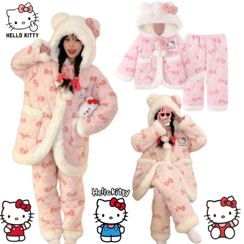 

Hello Kitty, милая зимняя домашняя одежда с героями мультфильмов, качественная, удобная для студентов, морозостойкая одежда, которую можно носить на улице