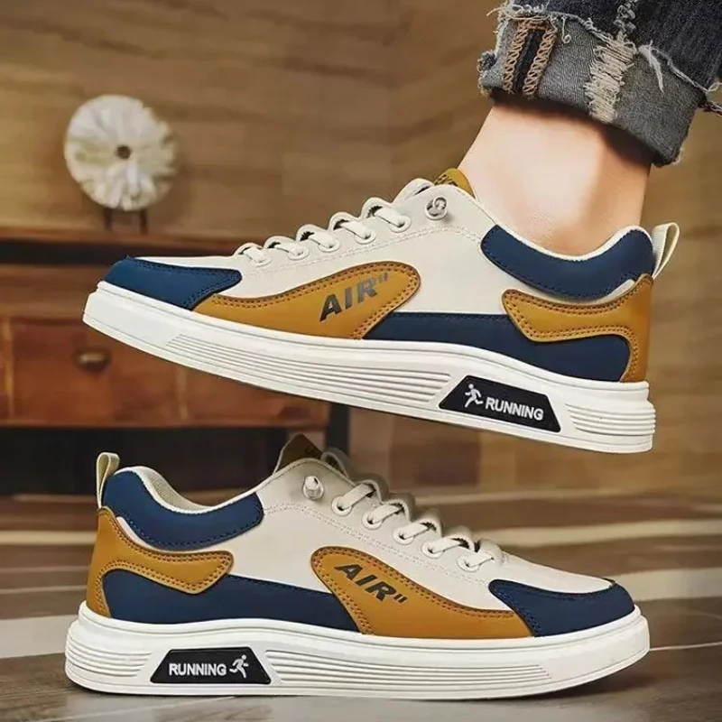 Zapatillas De deporte para Hombre tendencia 2025, nuevos Zapatos De Hombre De cuero a la moda, Zapatos informales De moda para Hombre, Zapatos deportivos para correr, Zapatos De Hombre