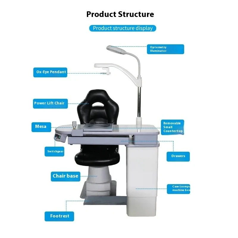 PK-188 Tablón integral totalmente automático Instrumento de optometría por computadora incluida silla eléctrica