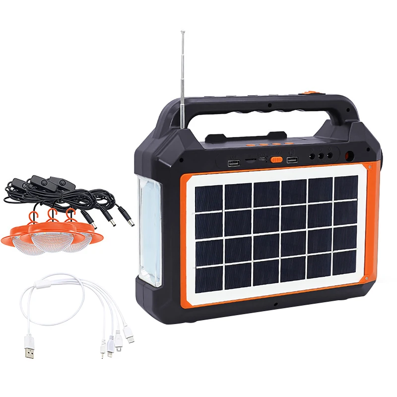 Portable 6V Rechargeable Solar Panel Power Storage Generator Kit DC 5V USB Charger With Lamp Lighting Home Solar Energy System