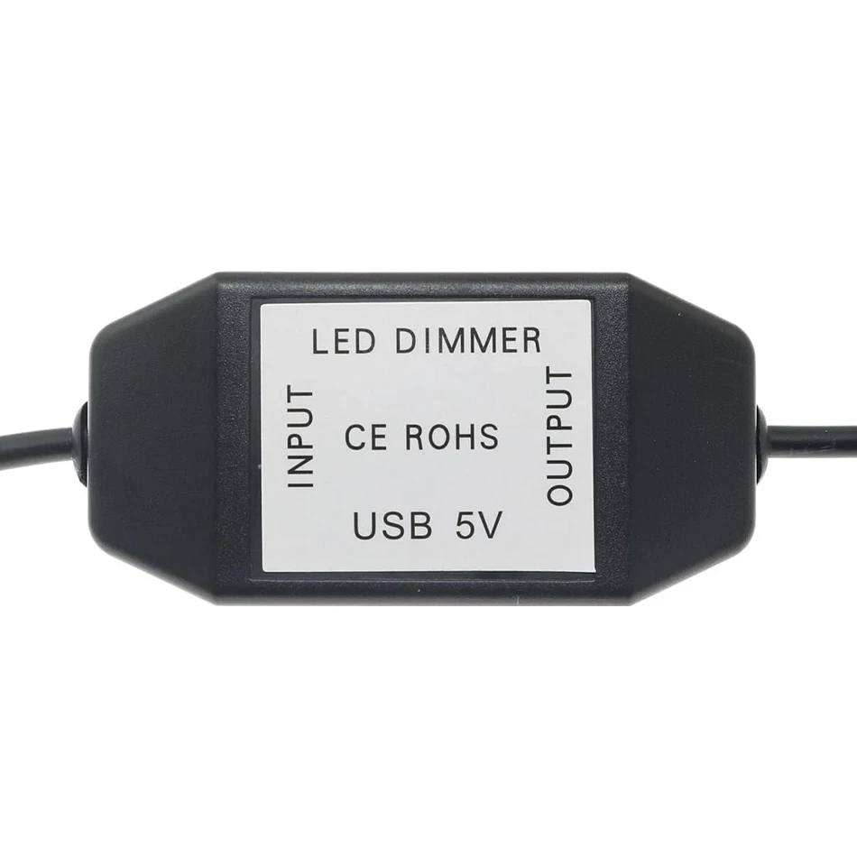 LED Knob Dimmer Switch 5V DC USB Female to Male Extension Cord with Rotary ON OFF Controller White Black for LED Strips Lights