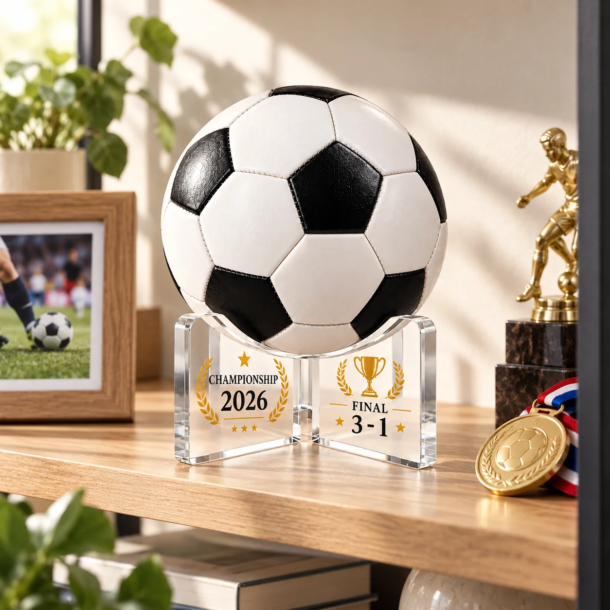 Custom Acrylic Ball Display Stand, Clear Transparent Base for Football Soccer Basketball Rugby, Desktop Racket Riser Decor Stand