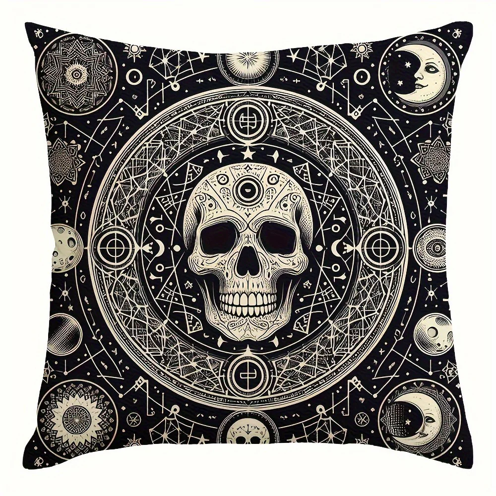 Pillow cover 45x45 Pillow cases covers Gothic skull occult pattern home decor sofa cushion cover room decoration