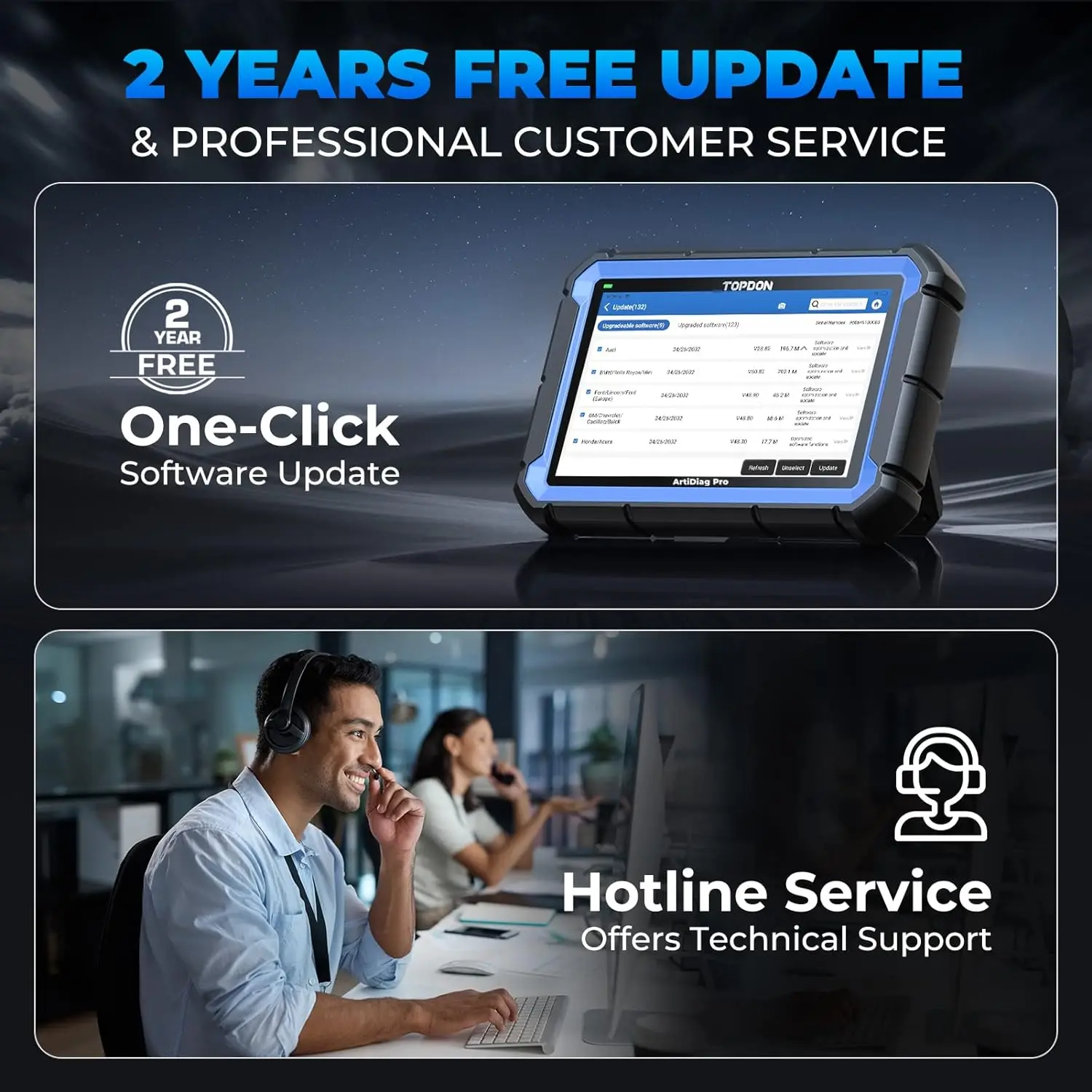 Outil de Diagnostic ArtiDiag Pro OBD2, Scanner Bidirectionnel avec Codage ECU