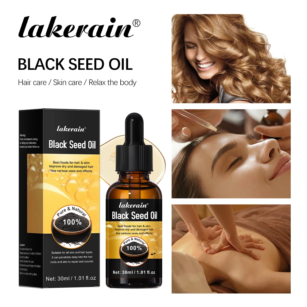 30ml Black Seed Oil Serum Improve dry and frizzy nourish and repair damaged hair anti-hair loss dense hair serum