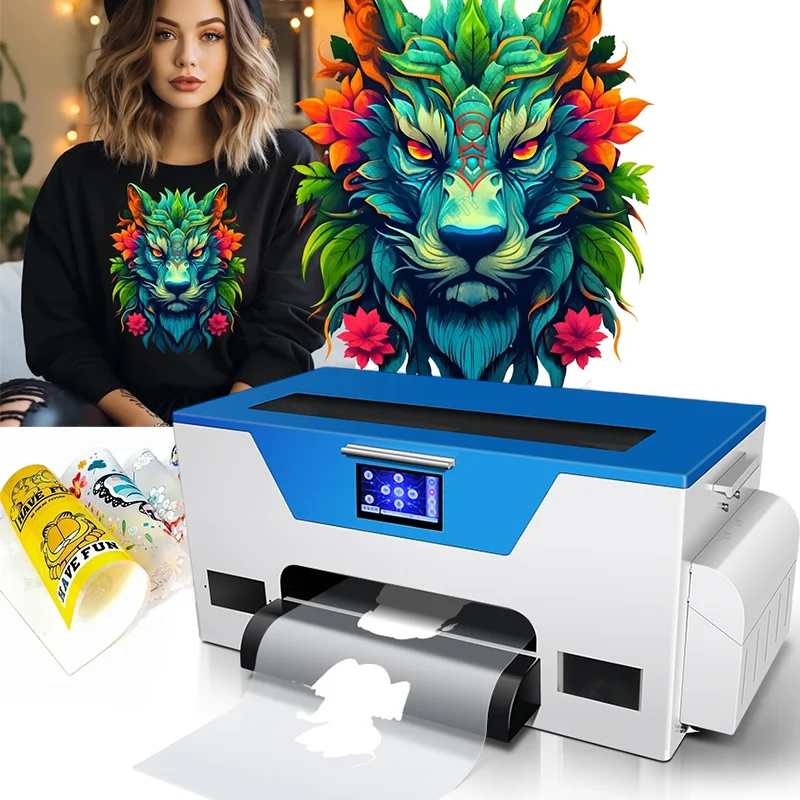 

Small Desktop 30cm A3 Inkjet T Shirt Printing Machine XP600 Heat Transfer Roll Pet Film Tshirt A3 DTF Printer