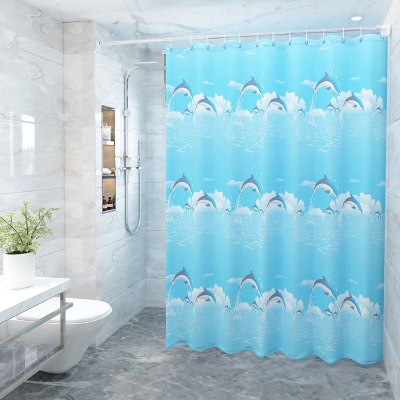 

VIKAMA современная занавеска для душа с милым мультяшным принтом, водонепроницаемая и моющаяся, для окон ванной комнаты, занавеска для ванны, домашний декор