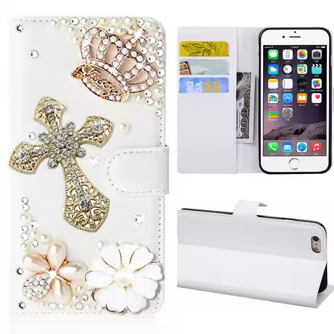 Bling Diamond Leather Case For Samsung Galaxy S24 S23 S22 S21 Plus Funda Flip Wallet Cover Book Case