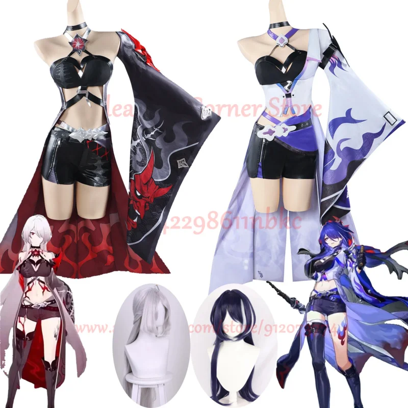 In Stock Acheron Cosplay Costume Honkai Star Rail Acheron Cosplay Dress Outfit Wig Shoes Huang Quan Huangquan Cosplay Prop