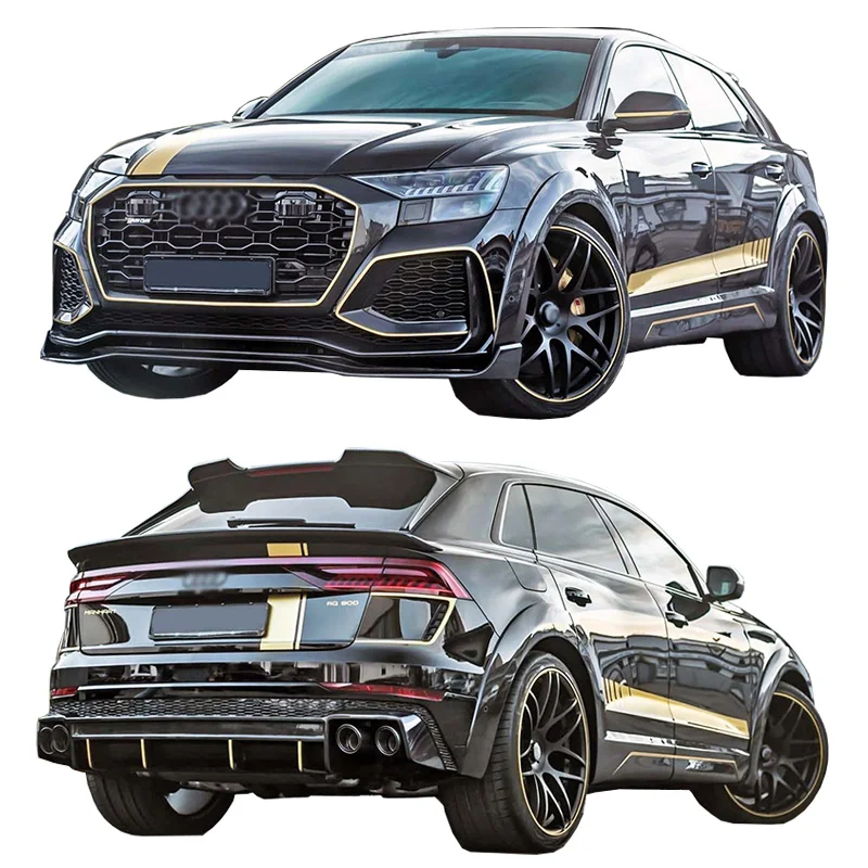 The new carbon fiber body kit is suitable for the Audi RS Q8 modified Mahat front bumper and rear bumper