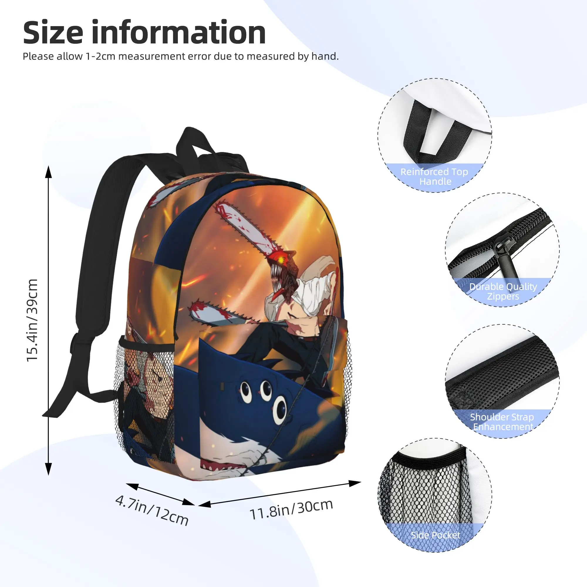 Shark And Denji Chainsaw Man Anime Backpack Hot Sale Daypack Boys Girls BookBag Shoulder Bags for Men Women School Bag