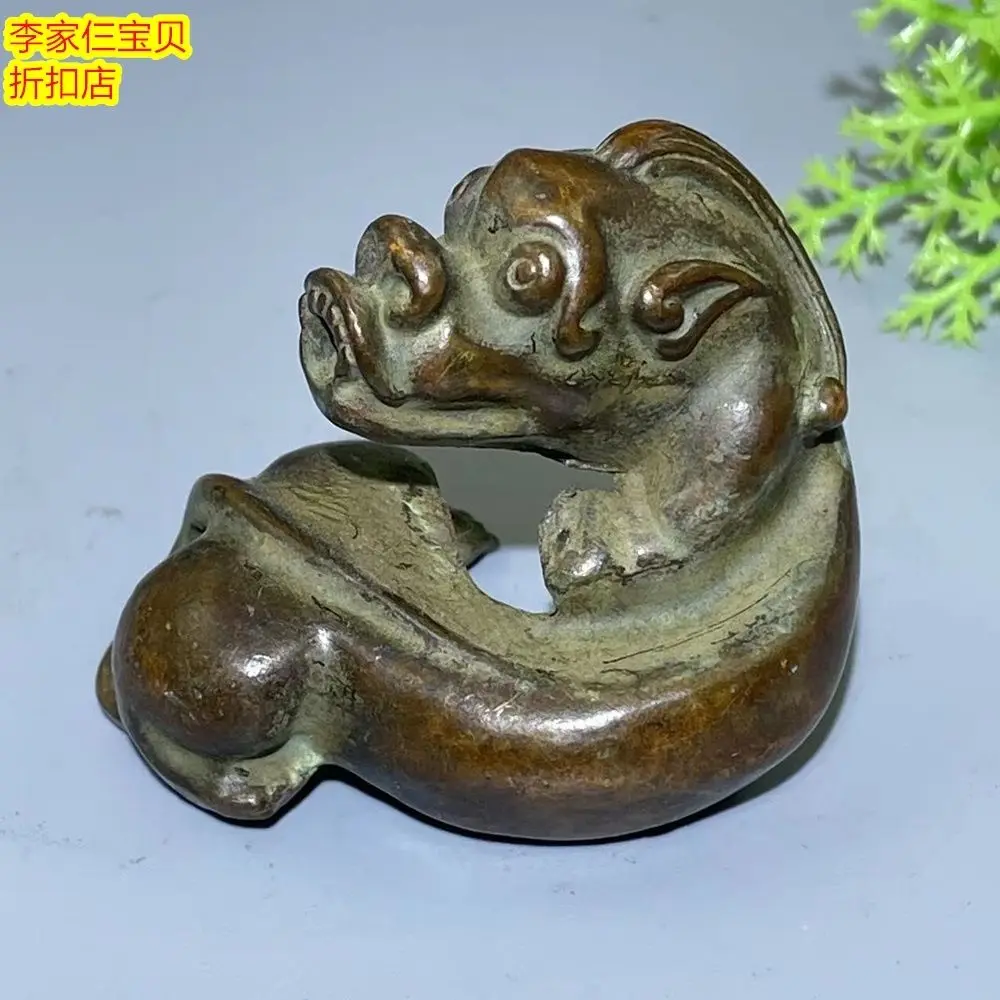 Retro curled pixiu Ornament Decoration Tea Pet Figurines Desk Decor Accessories