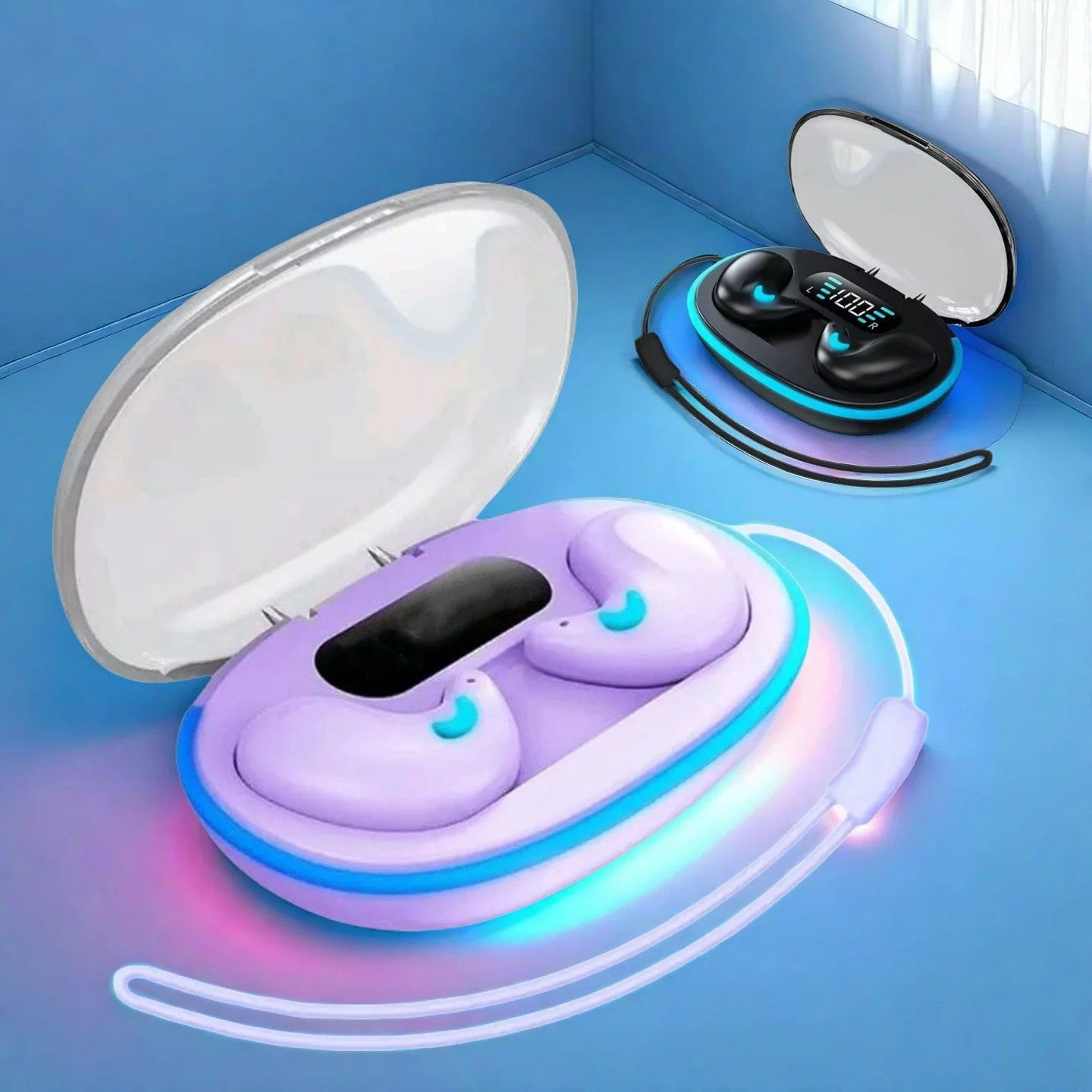 2025 NEW X55pro Sleeping Earbuds Stereo Sound Build-In Mic for all smartphones Sleeping headphones bluetooth